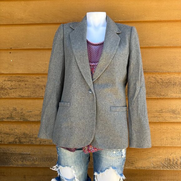 Vintage John Meyer Wool Grey Business Blazer Woman’s Size 12 - Picture 7 of 9